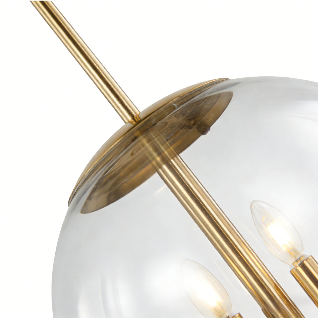 Elegant Clear Glass Globe Pendant Light for Modern Living Room Decor