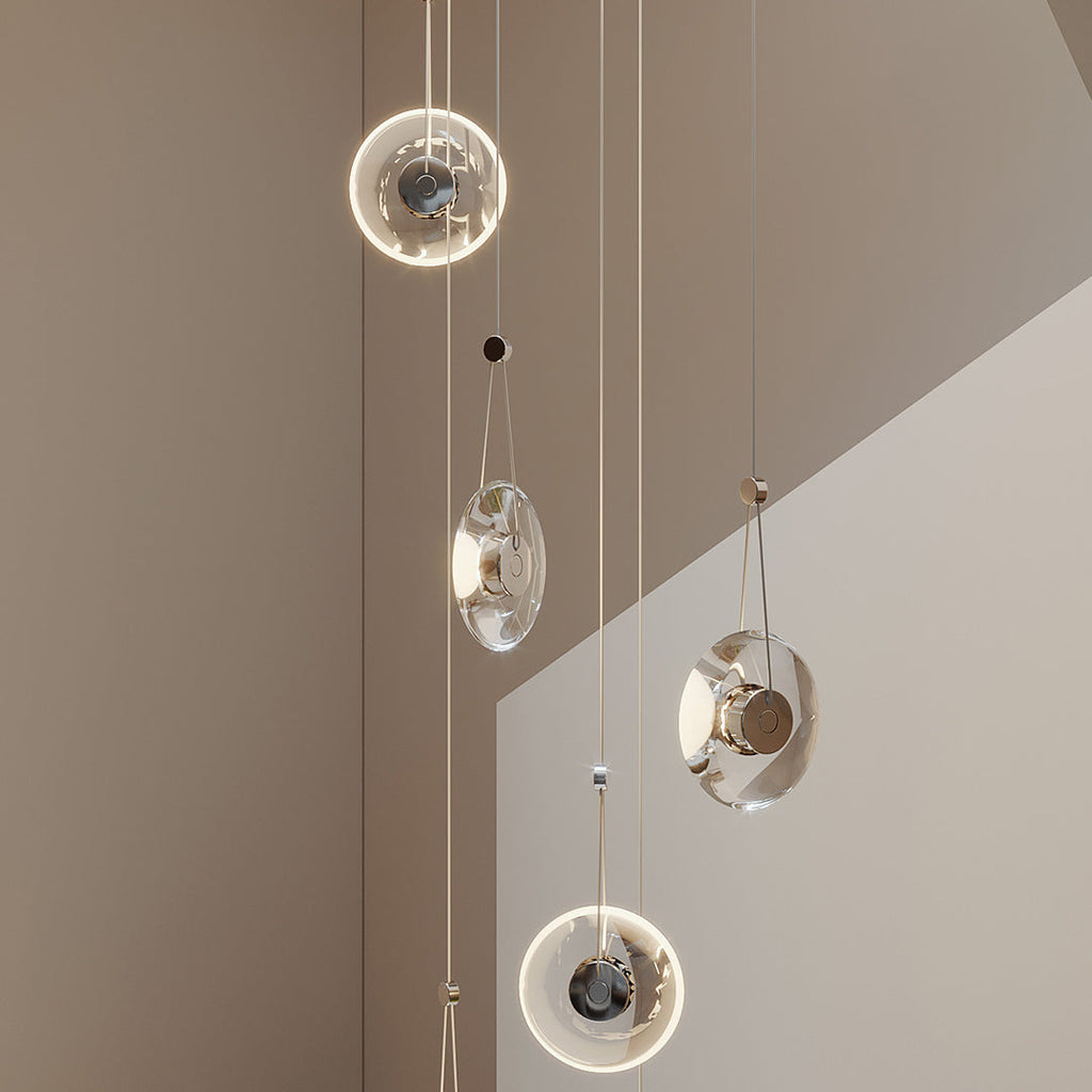 Clear Glass Modern Minimalist Pendant Light Fixture for Living Room
