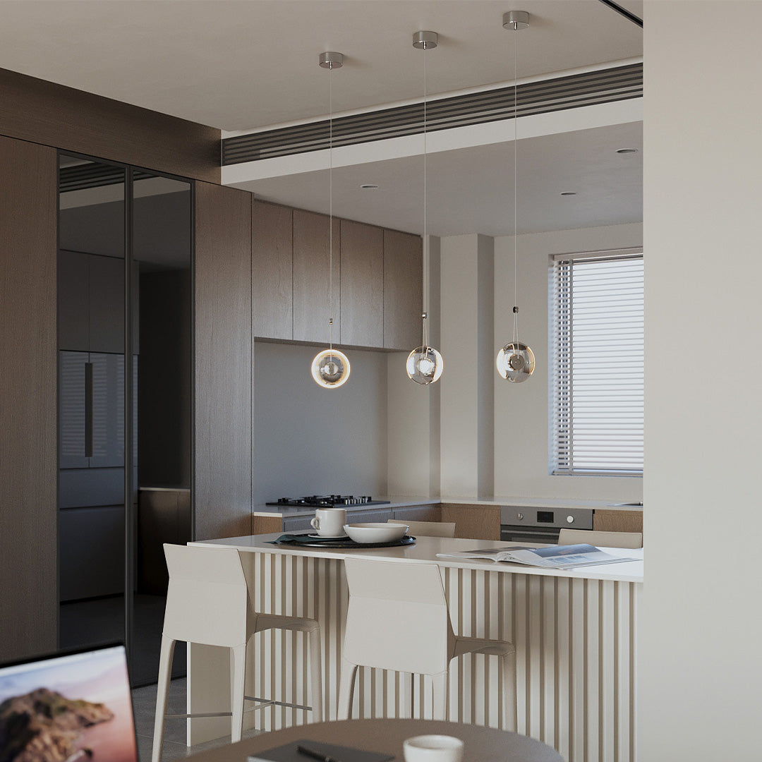 Clear Glass Modern Minimalist Pendant Light Fixture for Living Room