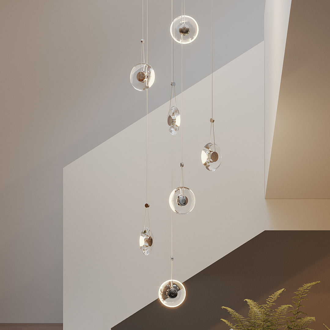 Clear Glass Modern Minimalist Pendant Light Fixture for Living Room
