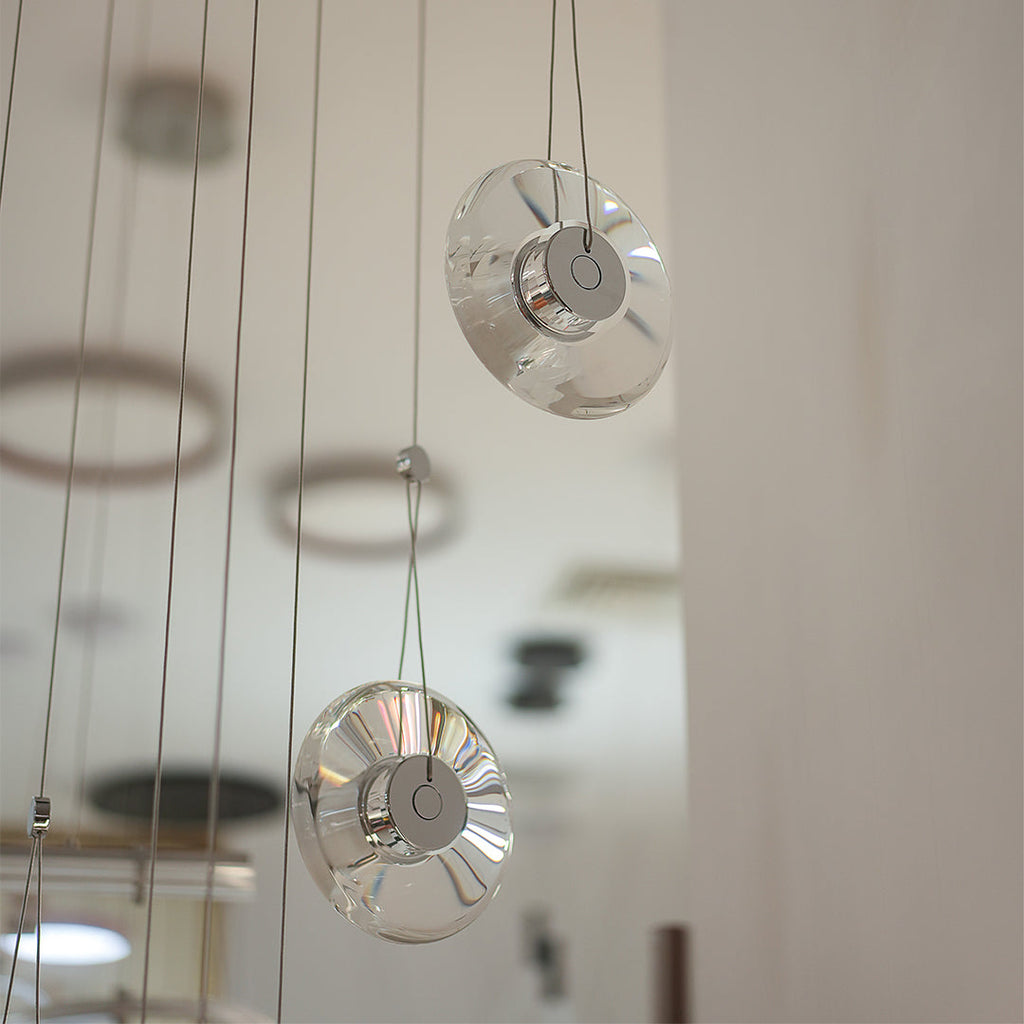 Clear Glass Modern Minimalist Pendant Light Fixture for Living Room
