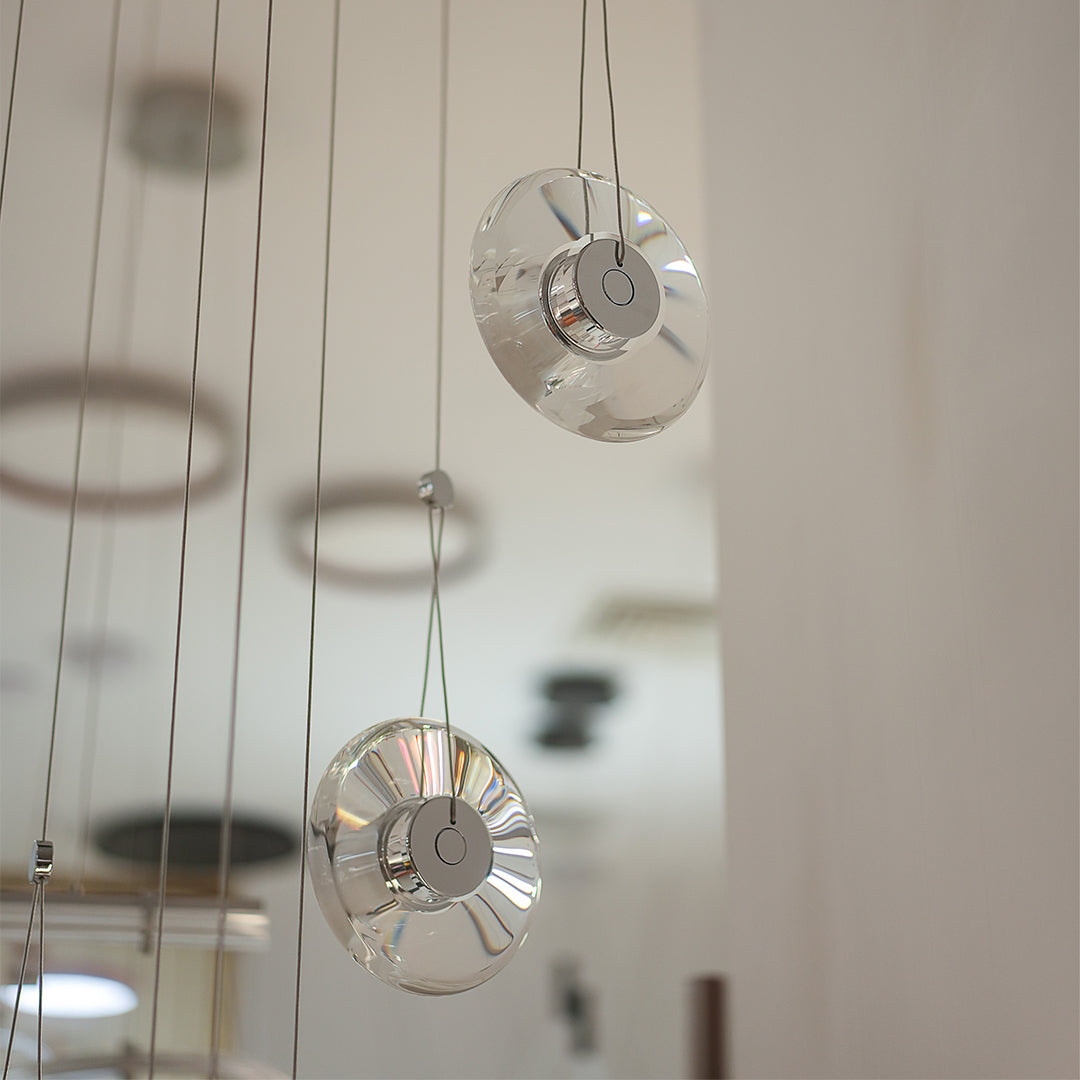 Clear Glass Modern Minimalist Pendant Light Fixture for Kitchen Dining Room