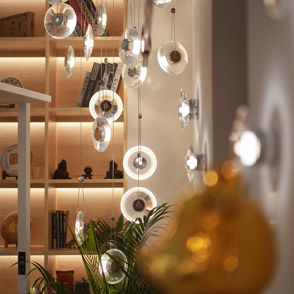 Clear Glass Modern Minimalist Pendant Light Fixture for Kitchen Dining Room