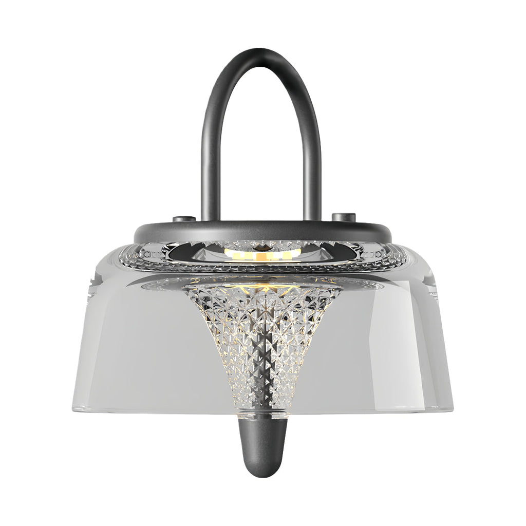 Solar-Powered Clear Glass Pendant Light Fixture for Outdoor Spaces