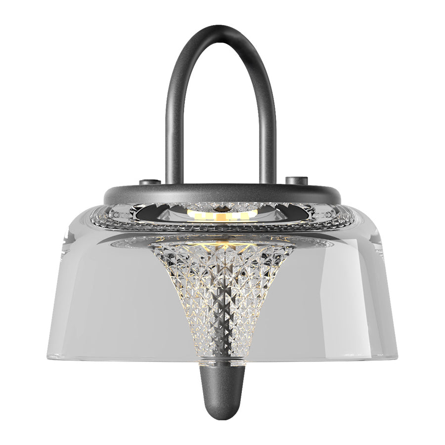 Solar-Powered Clear Glass Pendant Light Fixture for Outdoor Spaces