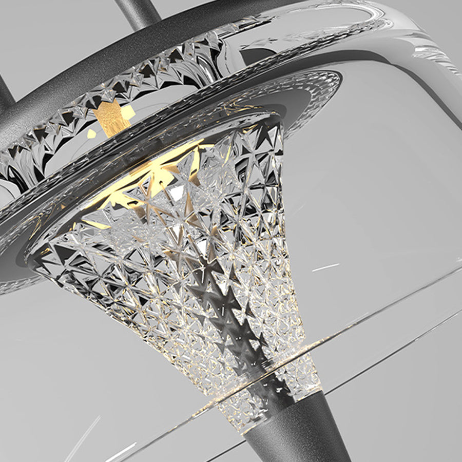 Solar-Powered Clear Glass Pendant Light Fixture for Outdoor Spaces