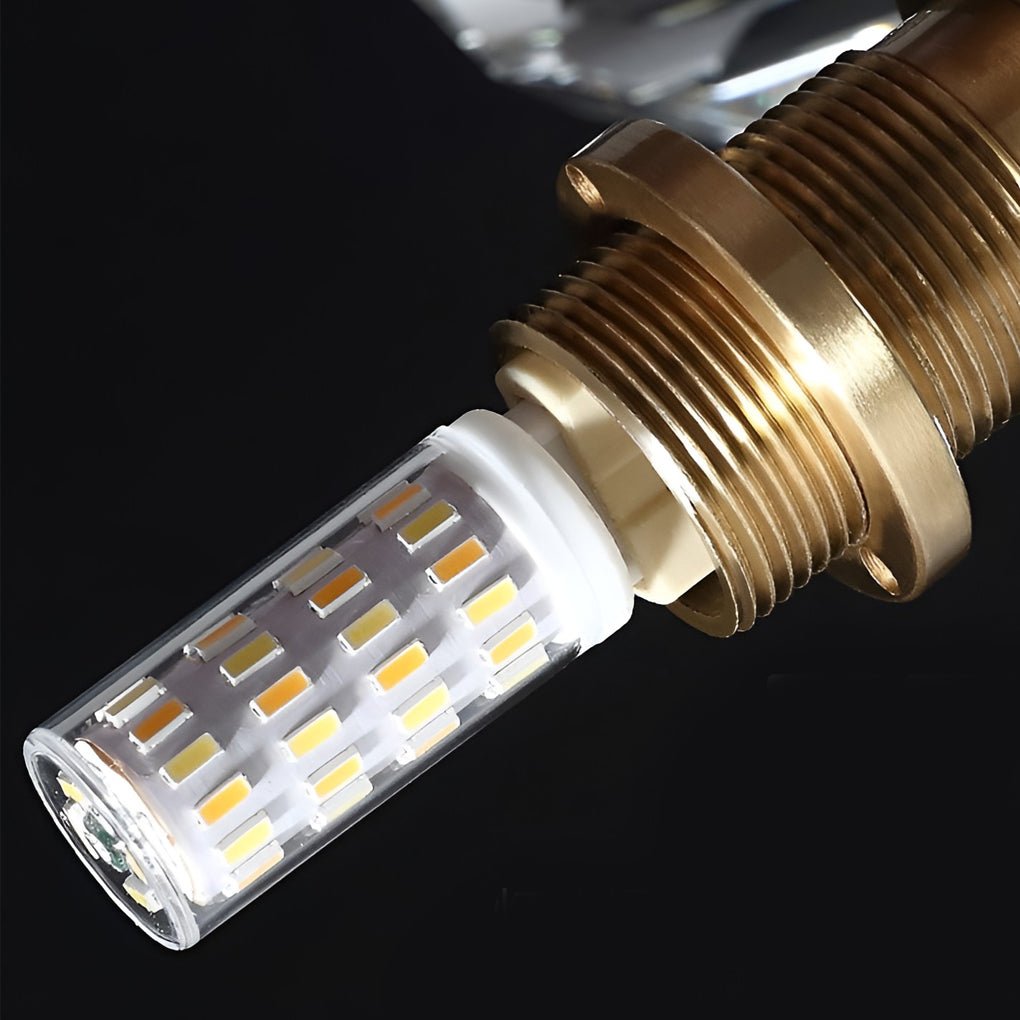 Elegant Gold-Plated Crystal Wall Sconce with Shade for Living Room