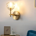 Elegant Gold-Plated Crystal Wall Sconce with Shade for Living Room
