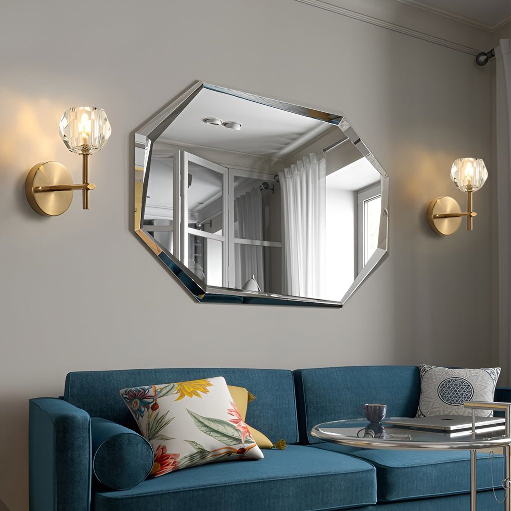 Elegant Gold-Plated Crystal Wall Sconce with Shade for Living Room