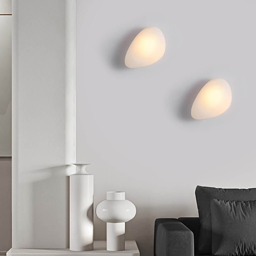 Contemporary White Glass Pebbles Wall Sconce for Living Room Decor