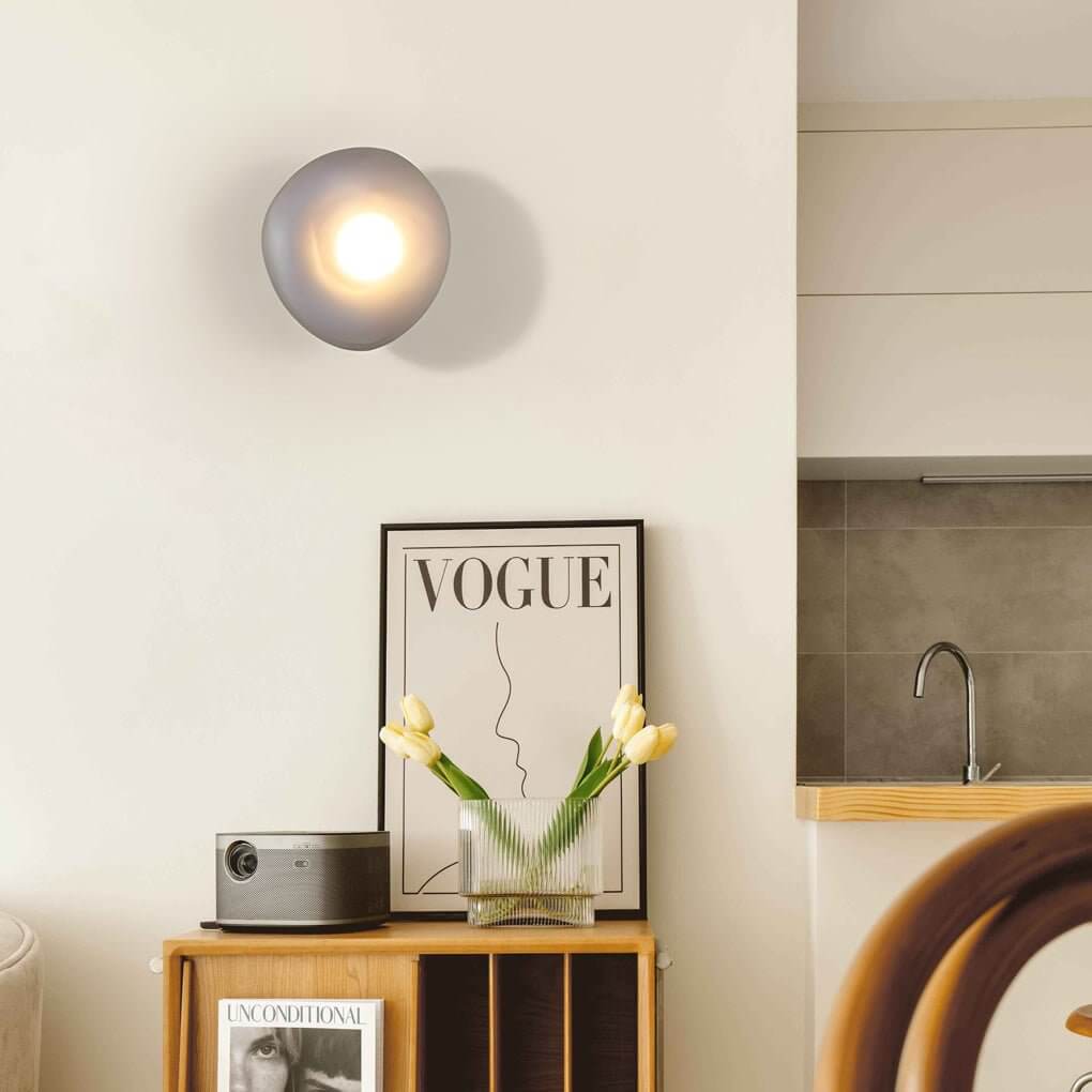 Contemporary White Glass Pebbles Wall Sconce for Living Room Decor