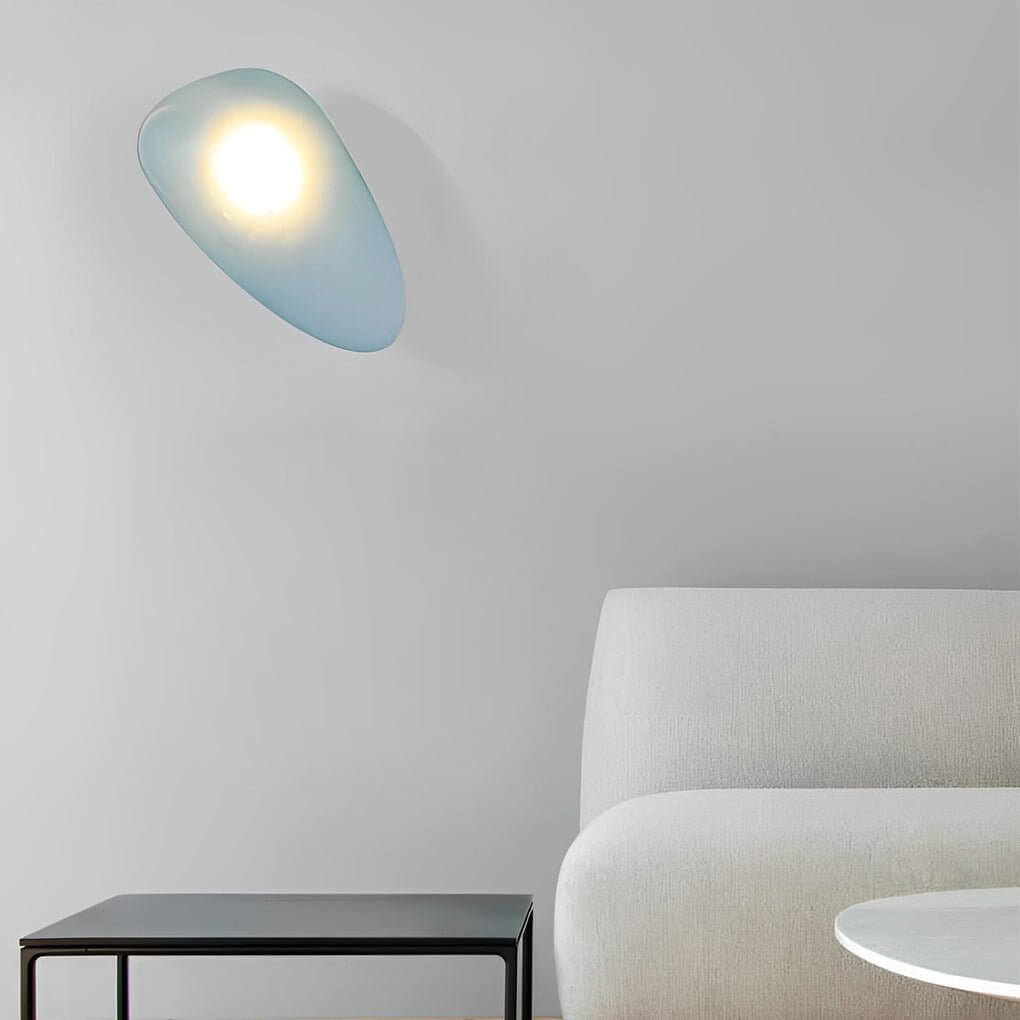 Contemporary White Glass Pebbles Wall Sconce for Living Room Decor