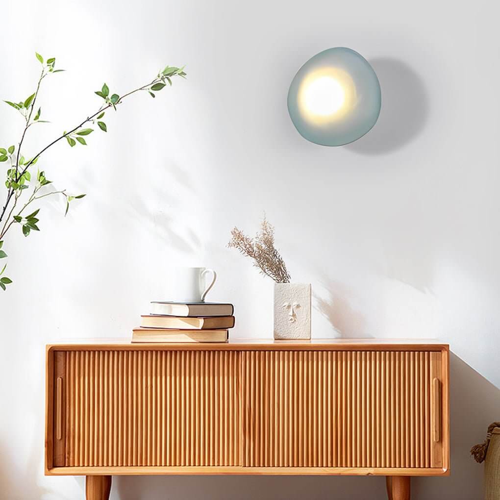 Contemporary White Glass Pebbles Wall Sconce for Living Room Decor