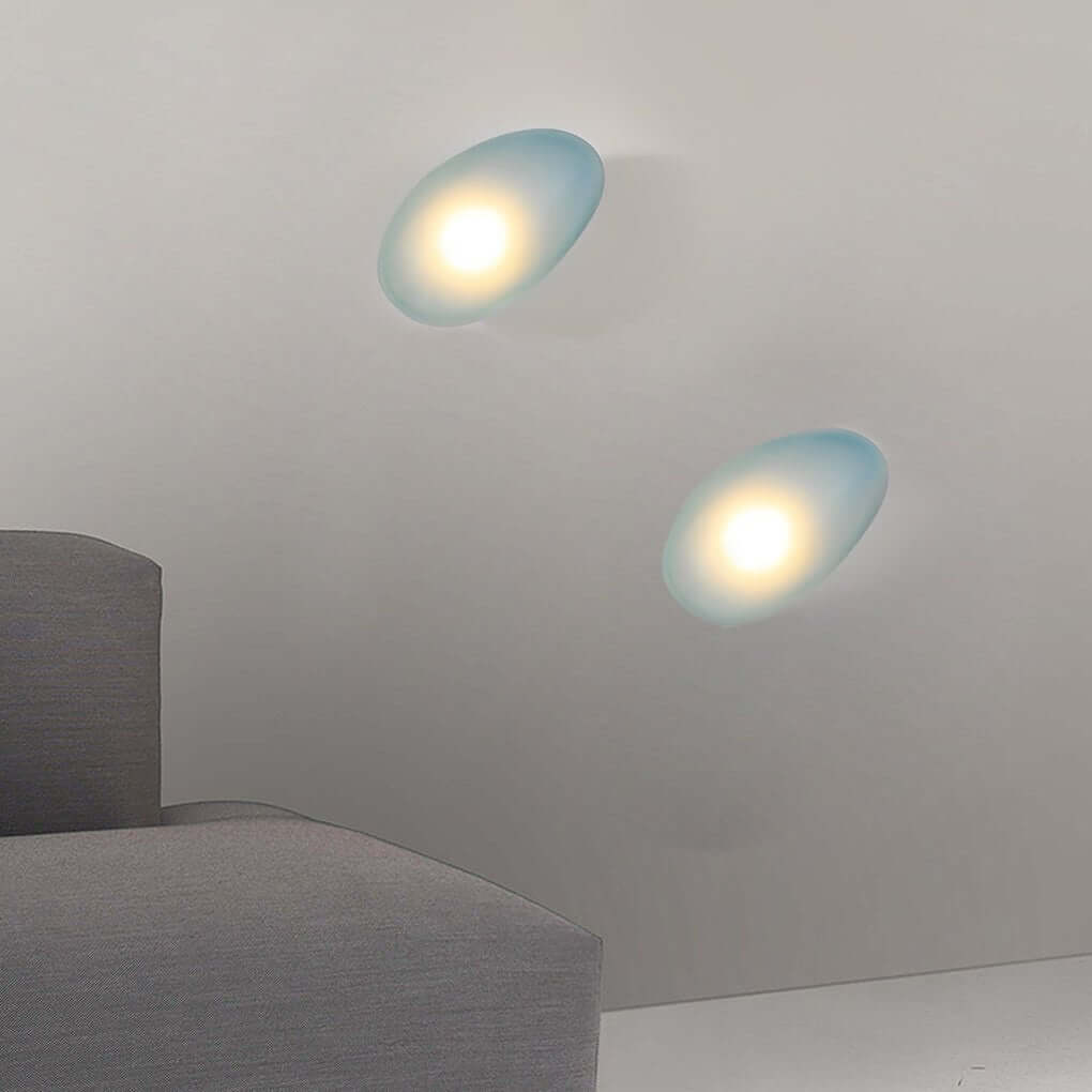 Contemporary White Glass Pebbles Wall Sconce for Living Room Decor