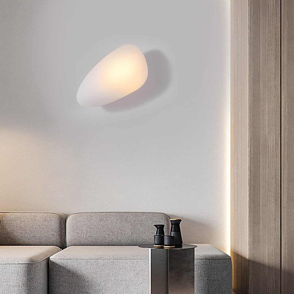 Contemporary White Glass Pebbles Wall Sconce for Living Room Decor