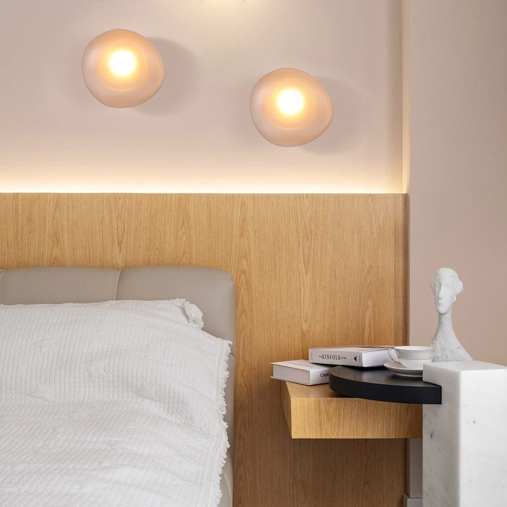 Contemporary White Glass Pebbles Wall Sconce for Living Room Decor