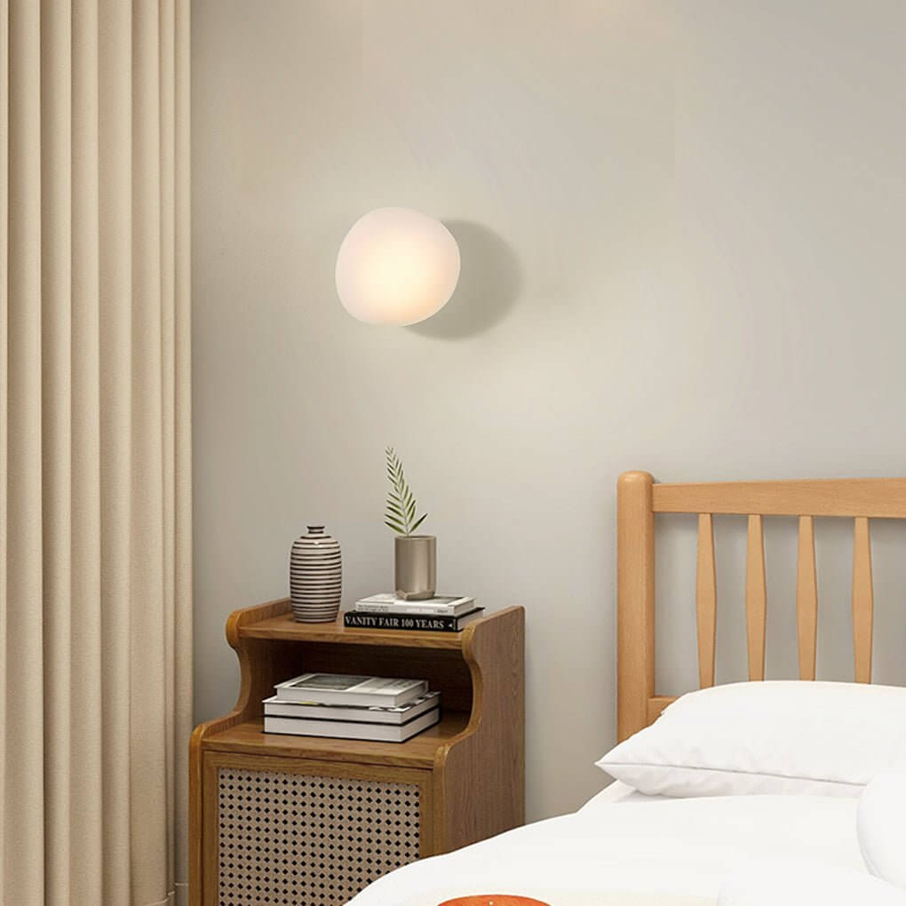 Contemporary White Glass Pebbles Wall Sconce for Living Room Decor