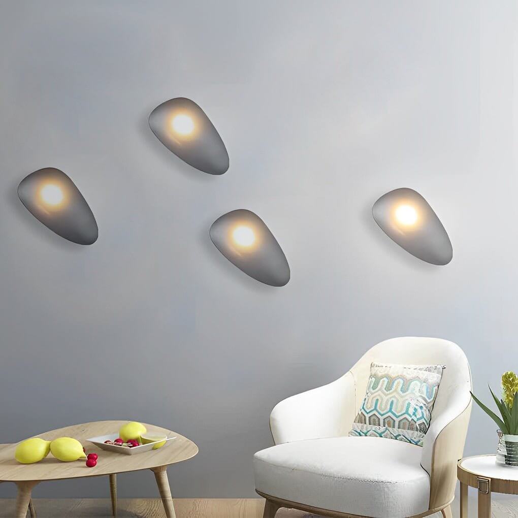 Contemporary White Glass Pebbles Wall Sconce for Living Room Decor