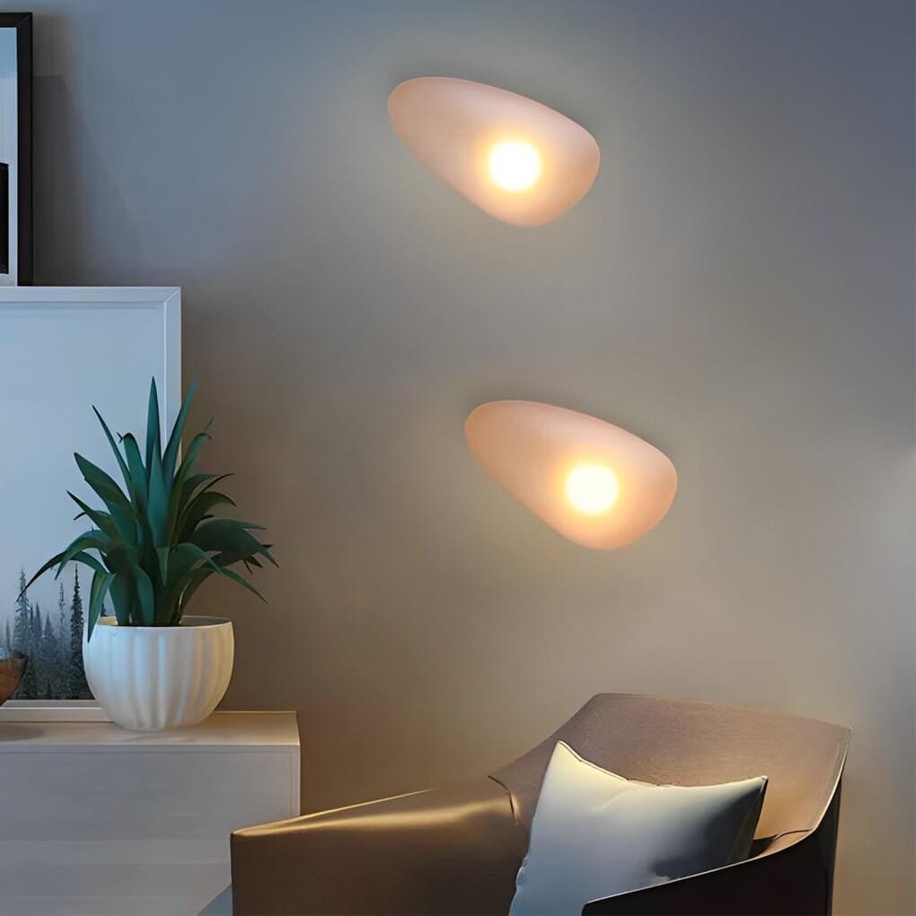 Contemporary White Glass Pebbles Wall Sconce for Living Room Decor