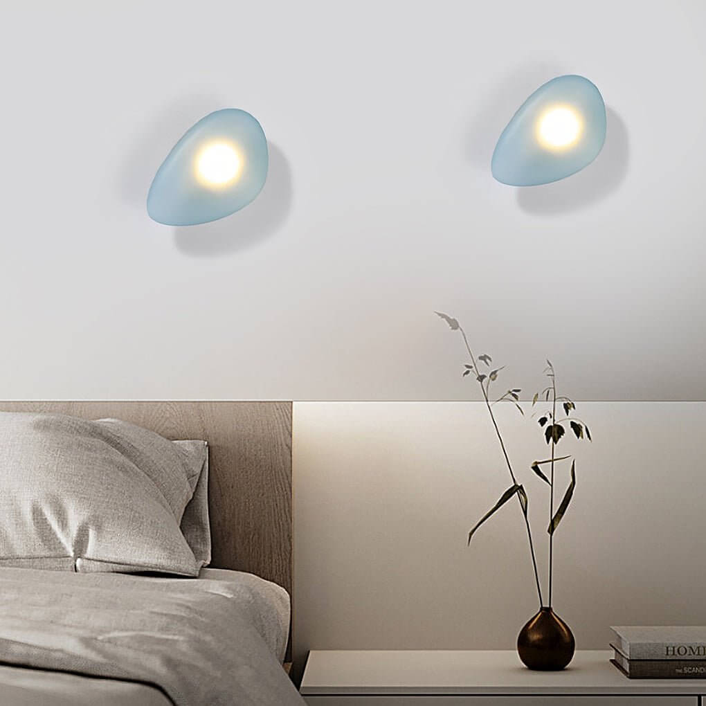 Contemporary White Glass Pebbles Wall Sconce for Living Room Decor