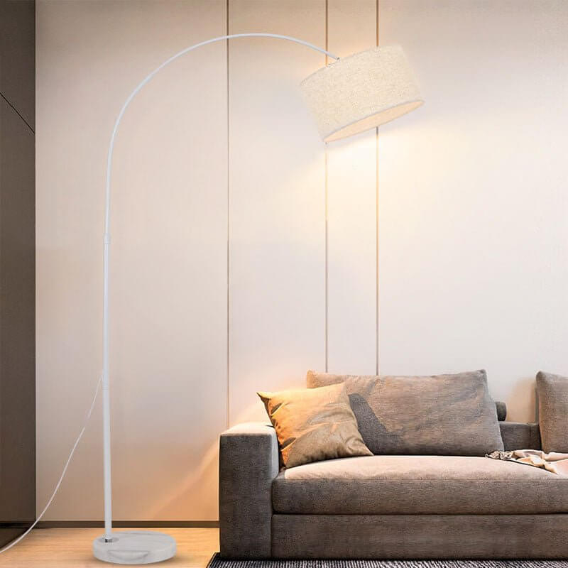 Elegant Adjustable Arc Floor Lamp with Marble Base for Living Room Decor
