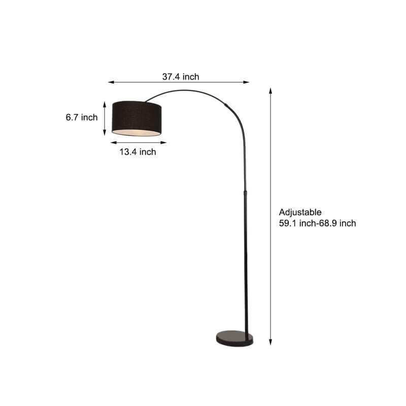 Elegant Adjustable Arc Floor Lamp with Marble Base for Living Room Decor