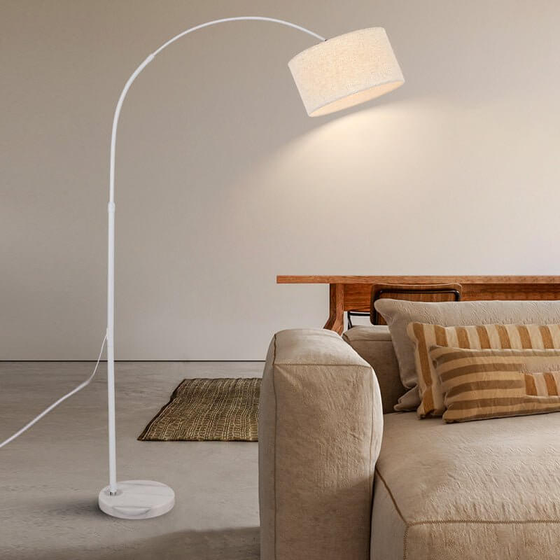 Elegant Adjustable Arc Floor Lamp with Marble Base for Living Room Decor