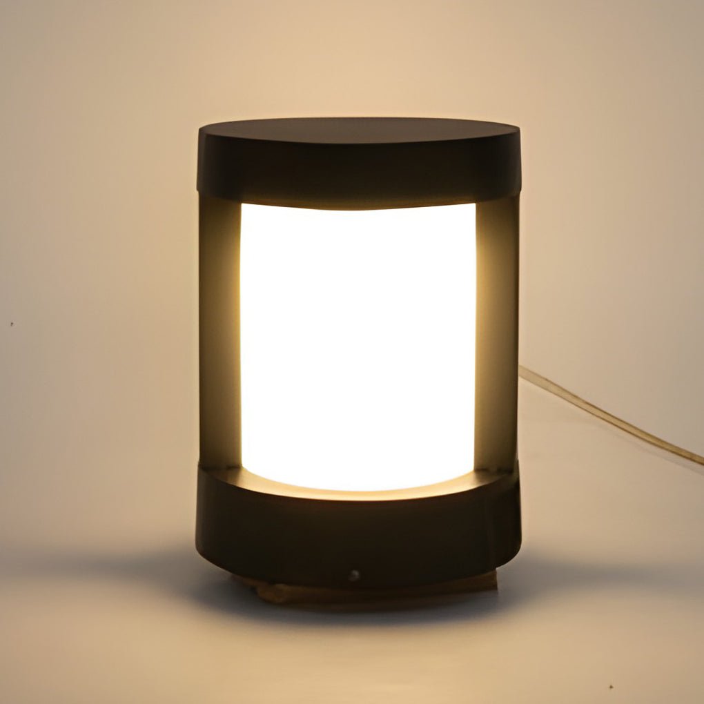 Sleek Black LED Cylindrical Bollard Landscape Lighting for Outdoor Spaces