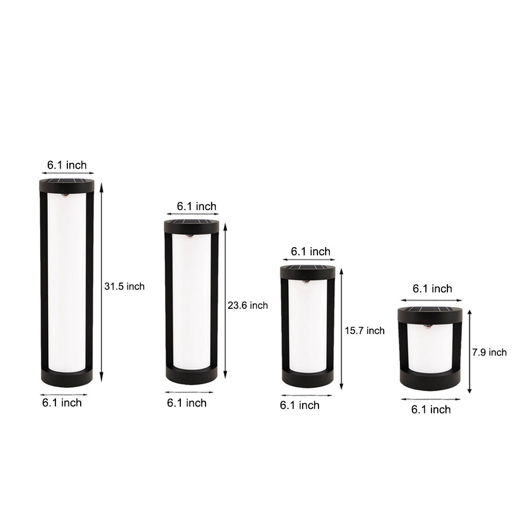 Sleek Black LED Cylindrical Bollard Landscape Light for Outdoor Pathways