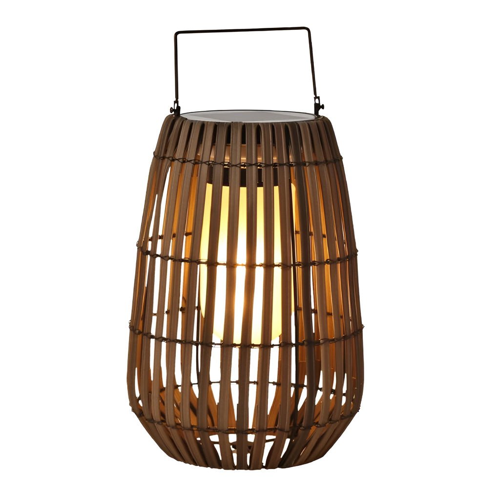 Portable Waterproof LED Bamboo Lanterns for Outdoor Dining Decor