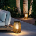 Portable Waterproof LED Bamboo Lanterns for Outdoor Dining Decor