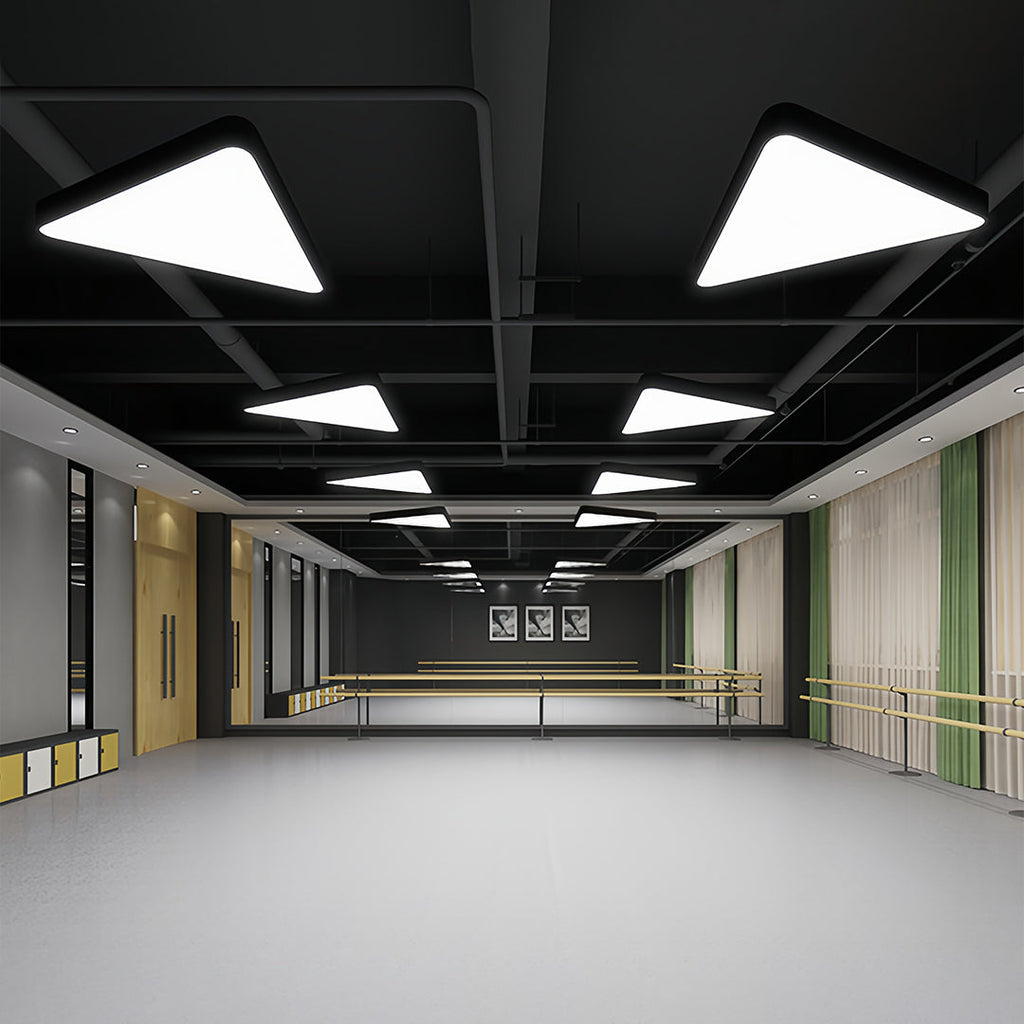 Black Triangular Modern LED Chandelier Light for Living Room Dining Room