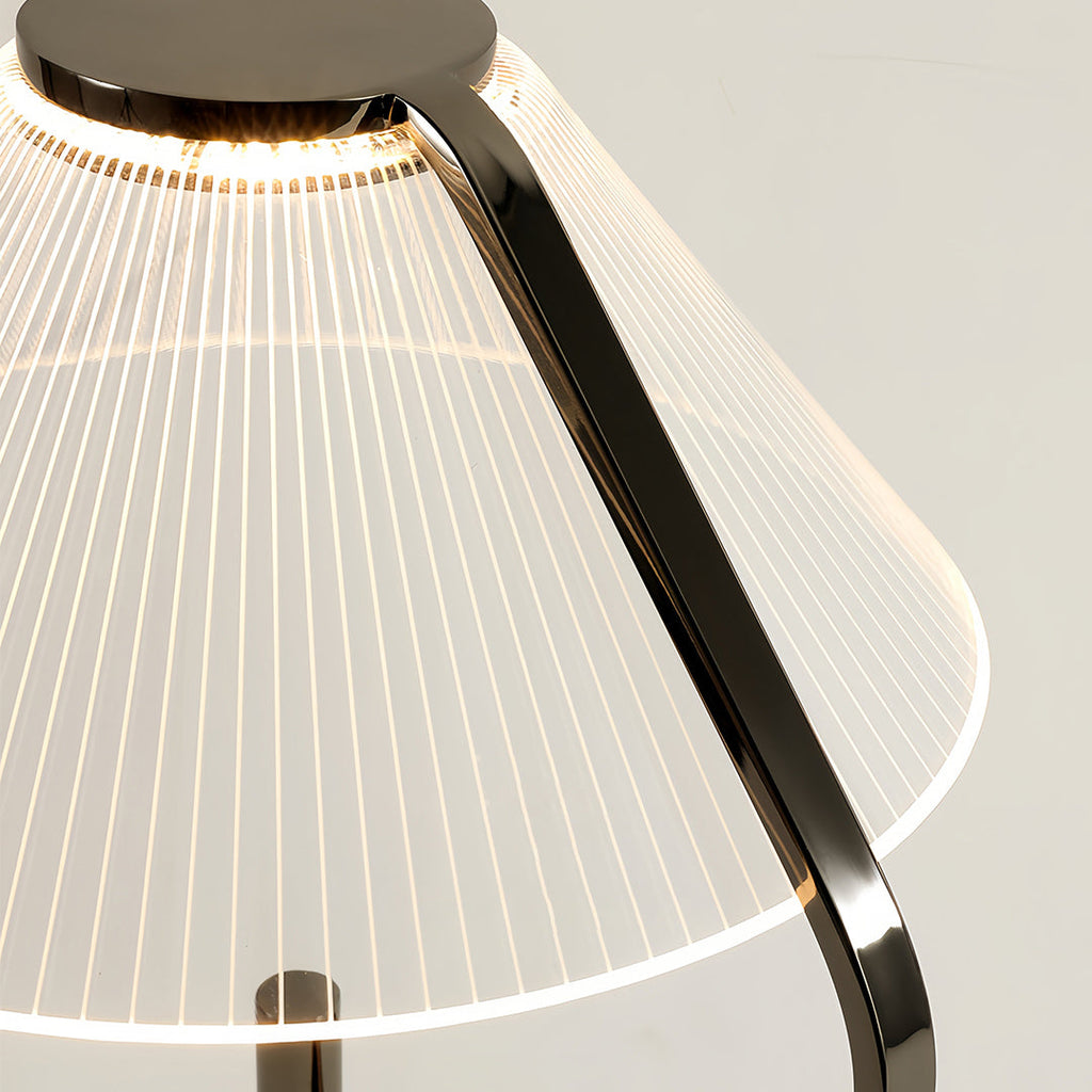 Elegant Chrome LED Floor Lamp with Acrylic Shade for Modern Living Rooms