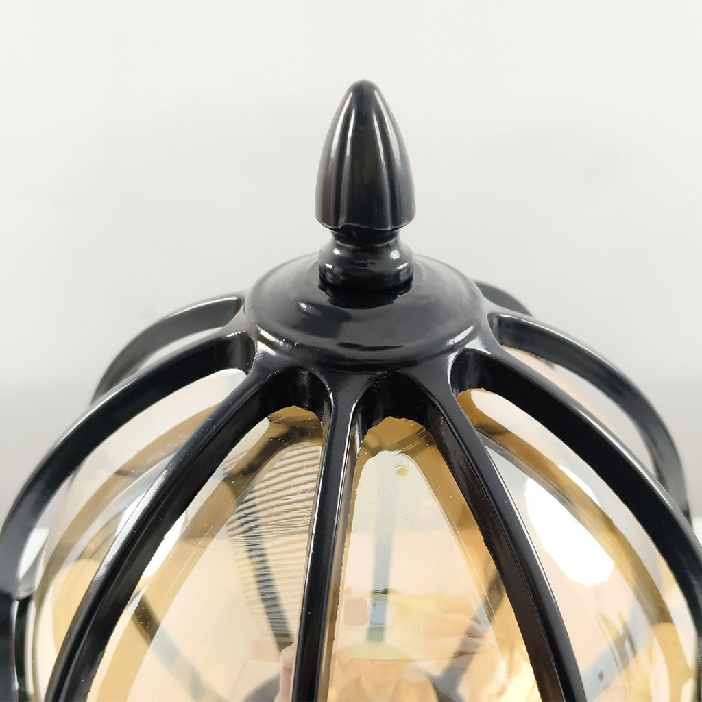 Vintage Copper-Finished Glass Globe Outdoor Post Light for Patios & Yards