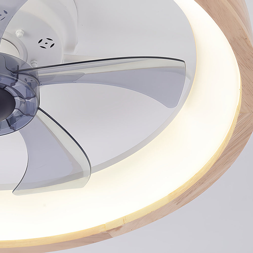 Sleek Black Five-Blade Dimmable LED Ceiling Fan for Low-Profile Living Spaces