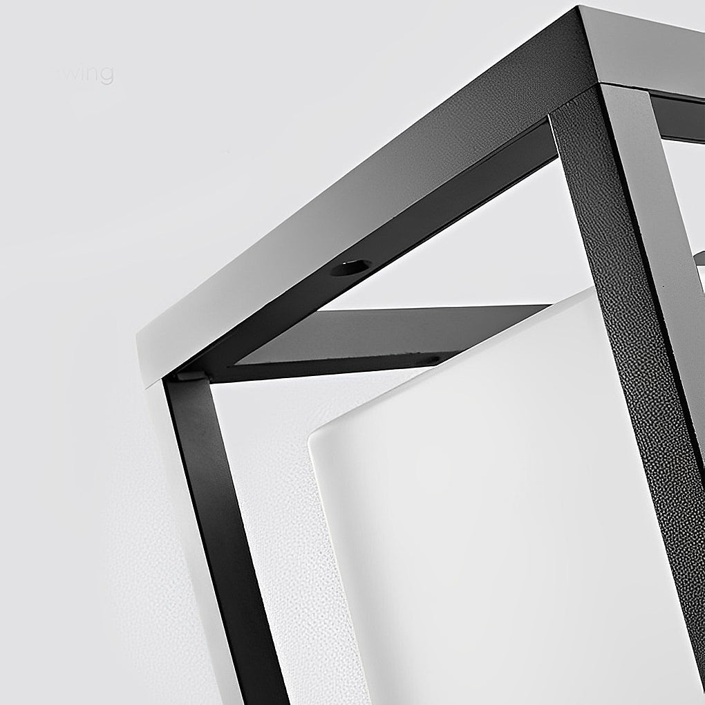 Minimalist Square Waterproof LED Garden Pedestal Light in Sleek Black