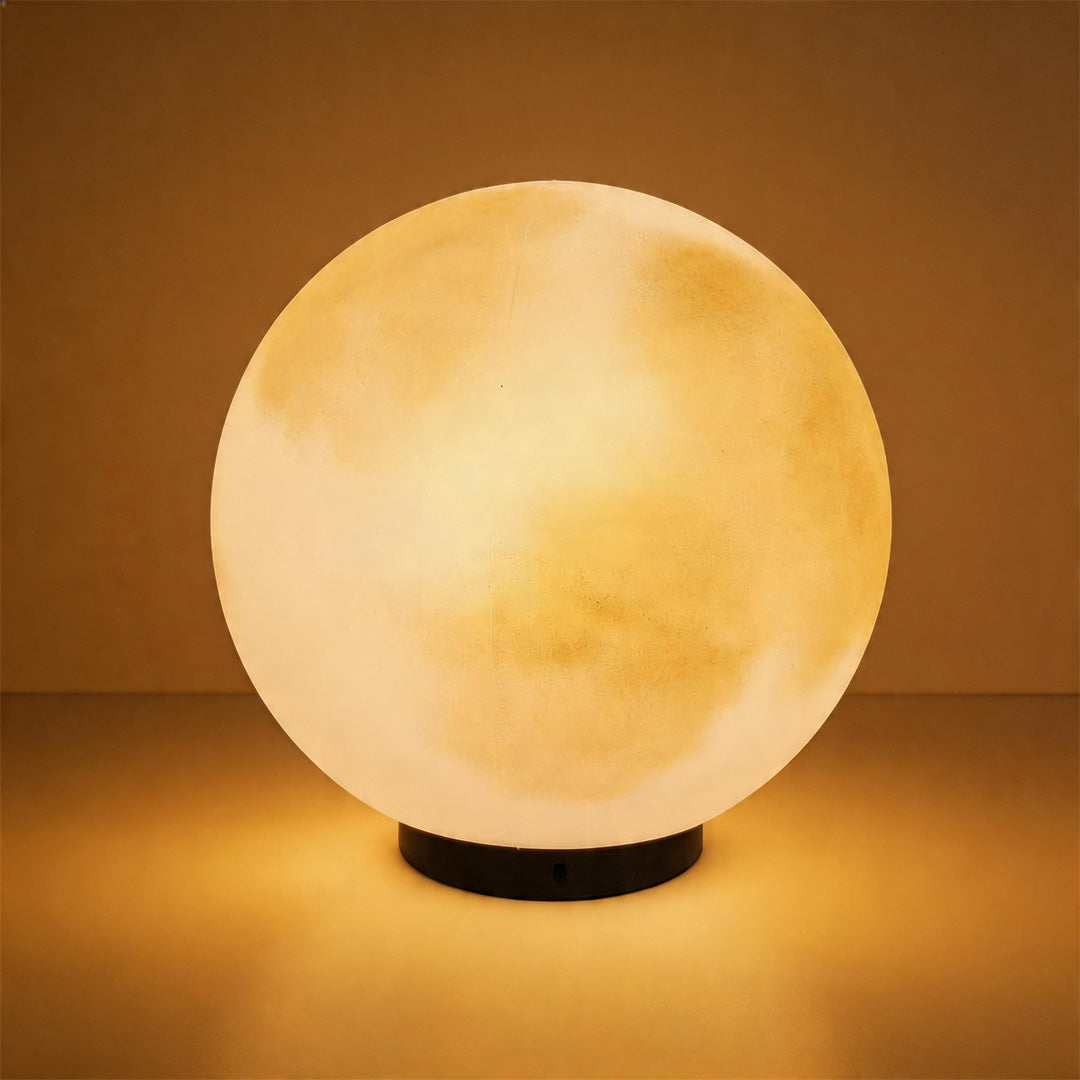 Modern Waterproof LED Moon Pillar Resin Lamp for Outdoor Garden Decor
