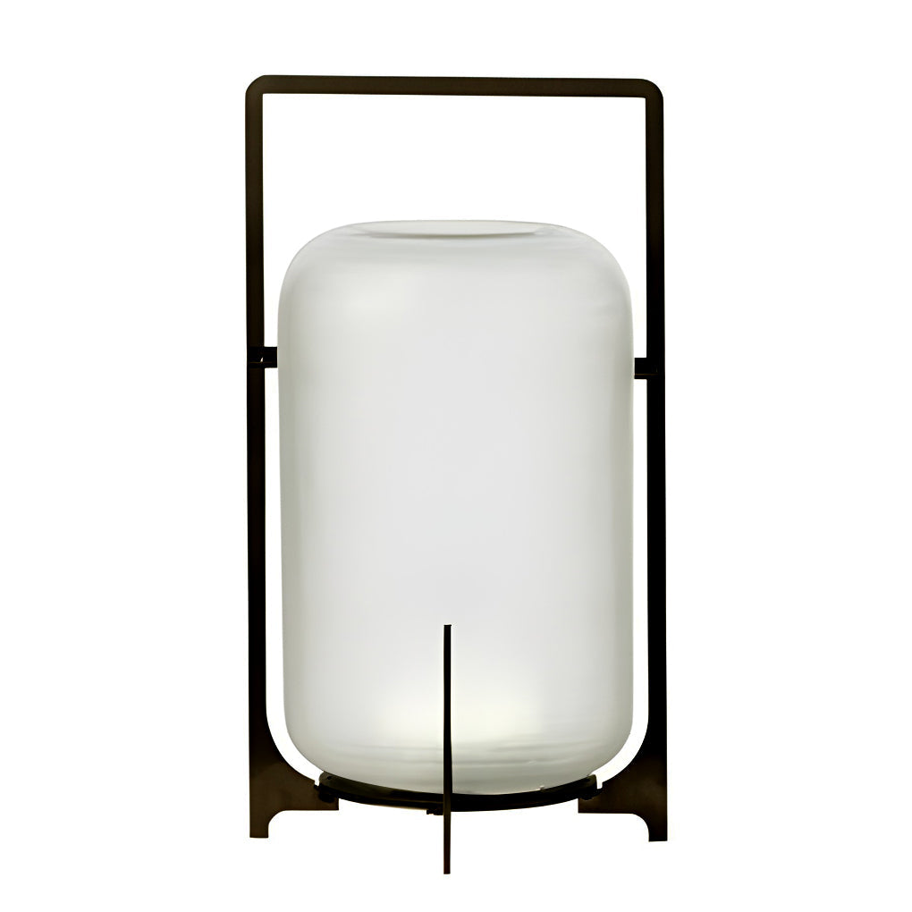 Sleek Black Waterproof LED Lantern for Outdoor Patios and Gardens