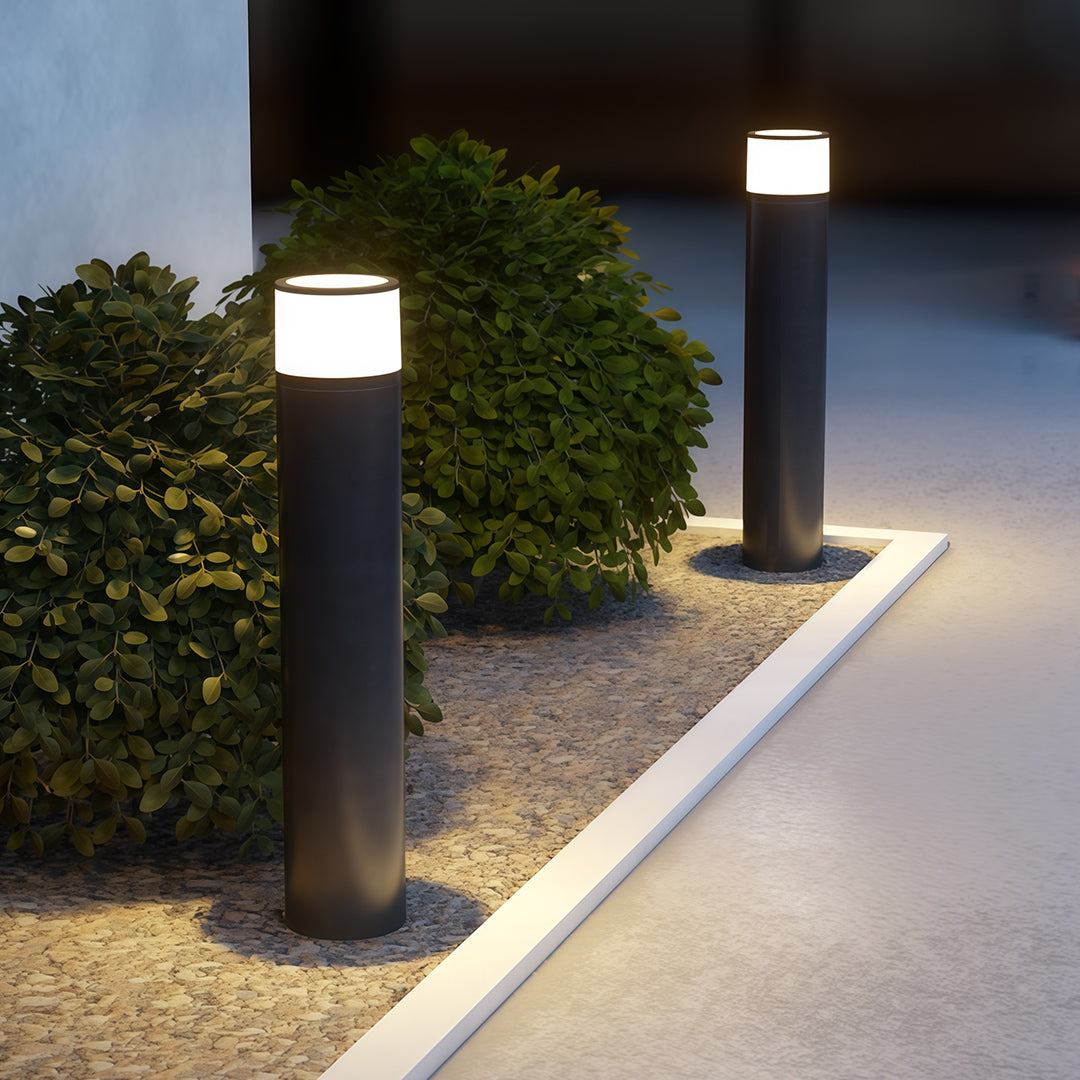 Sleek Black Outdoor Bollard Pathway Lights for Gardens and Landscapes