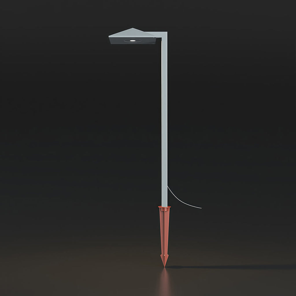 Modern Waterproof Minimalist Outdoor Plug-In Pathway Lights in Black Metal