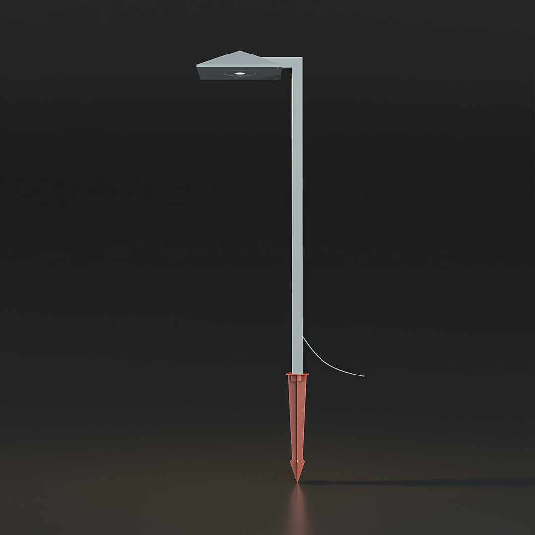 Modern Waterproof Minimalist Outdoor Plug-In Pathway Lights in Black Metal