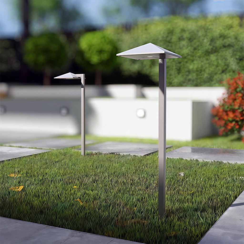Modern Waterproof Minimalist Outdoor Plug-In Pathway Lights in Black Metal