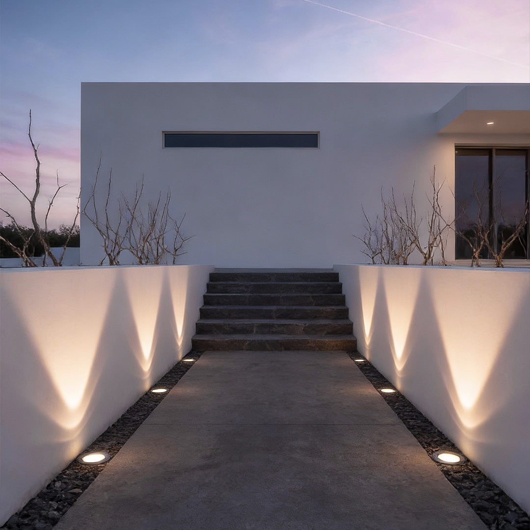 Sleek Stainless Steel Solar LED Recessed Ground Well Light for Outdoors