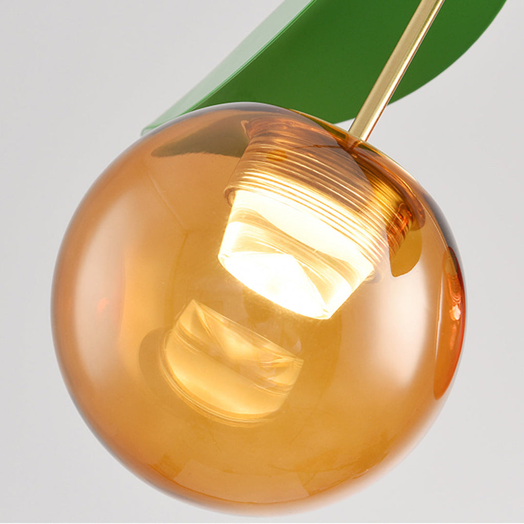 Modern Cherry Stained Glass Dual-Head LED Table Lamp for Bedroom & Living Room
