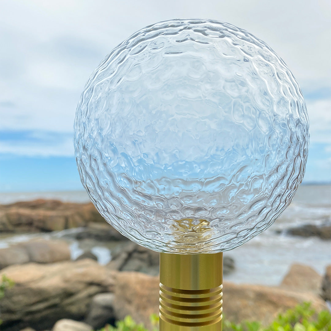 Outdoor Round Reed Decorative Landscape Light in Warm Bronze Finish