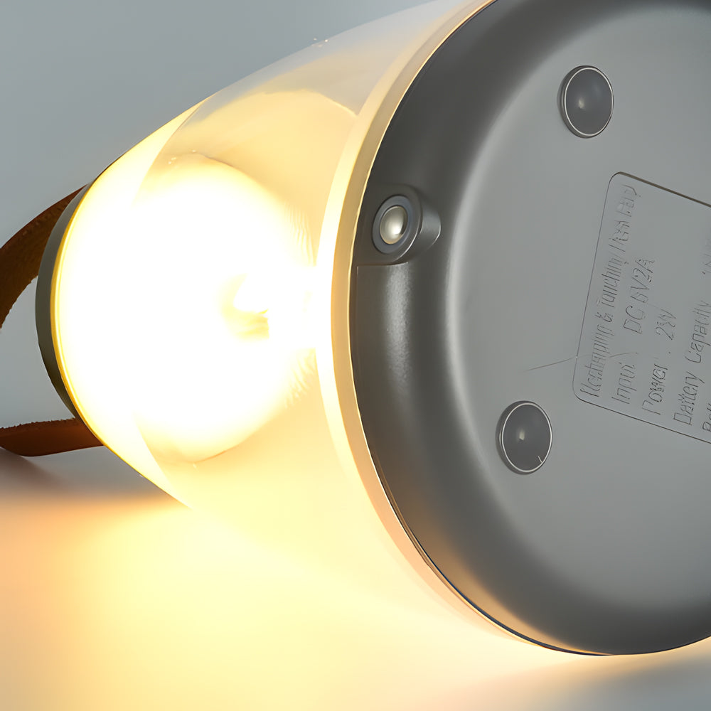 Modern White Spiral LED Table Lamp - Battery-Powered for Outdoor Use