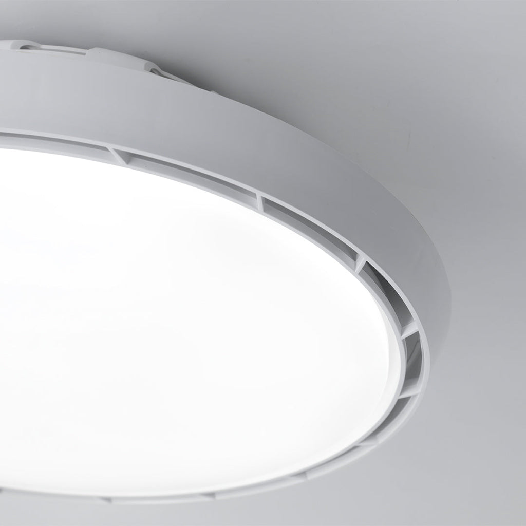 Dimmable Round LED Ceiling Fan Light - Modern White Leafless Design for Living Room