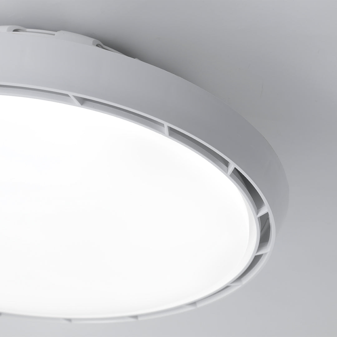 Dimmable Round LED Ceiling Fan Light - Modern White Leafless Design for Living Room