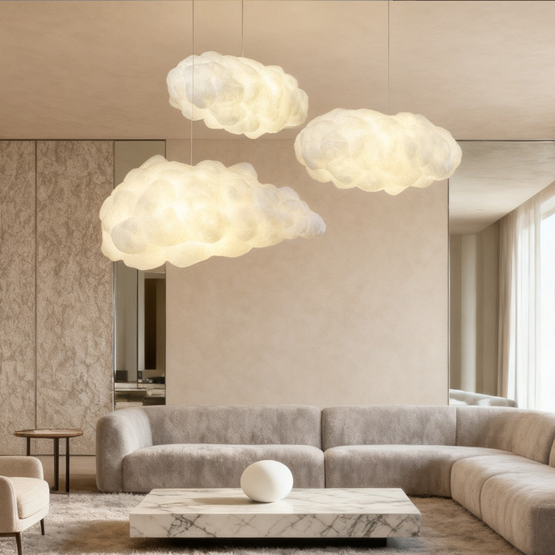Modern White Cloud Pendant Light Fixture for Dining & Living Rooms