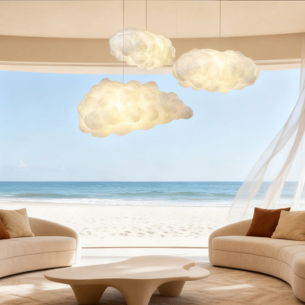 Modern White Cloud Pendant Light Fixture for Bedroom or Living Room